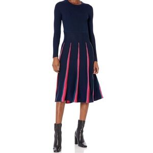 Trina Turk Pleated Sweater Dress Merino Wool